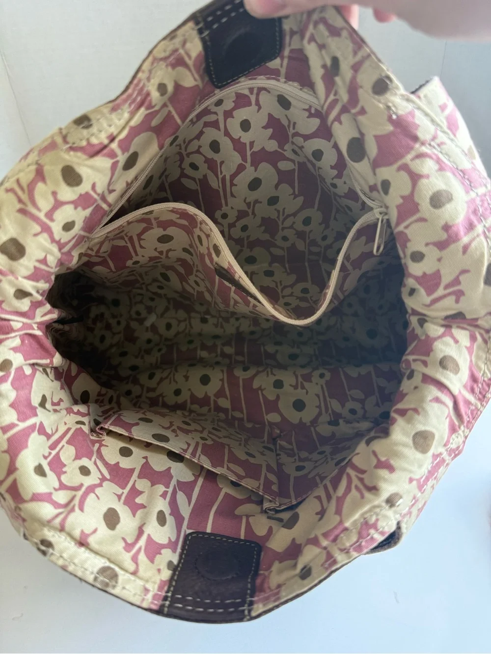 Fossil Brown Genuine Leather Y2K Slouchy Hobo Shoulder Bag
